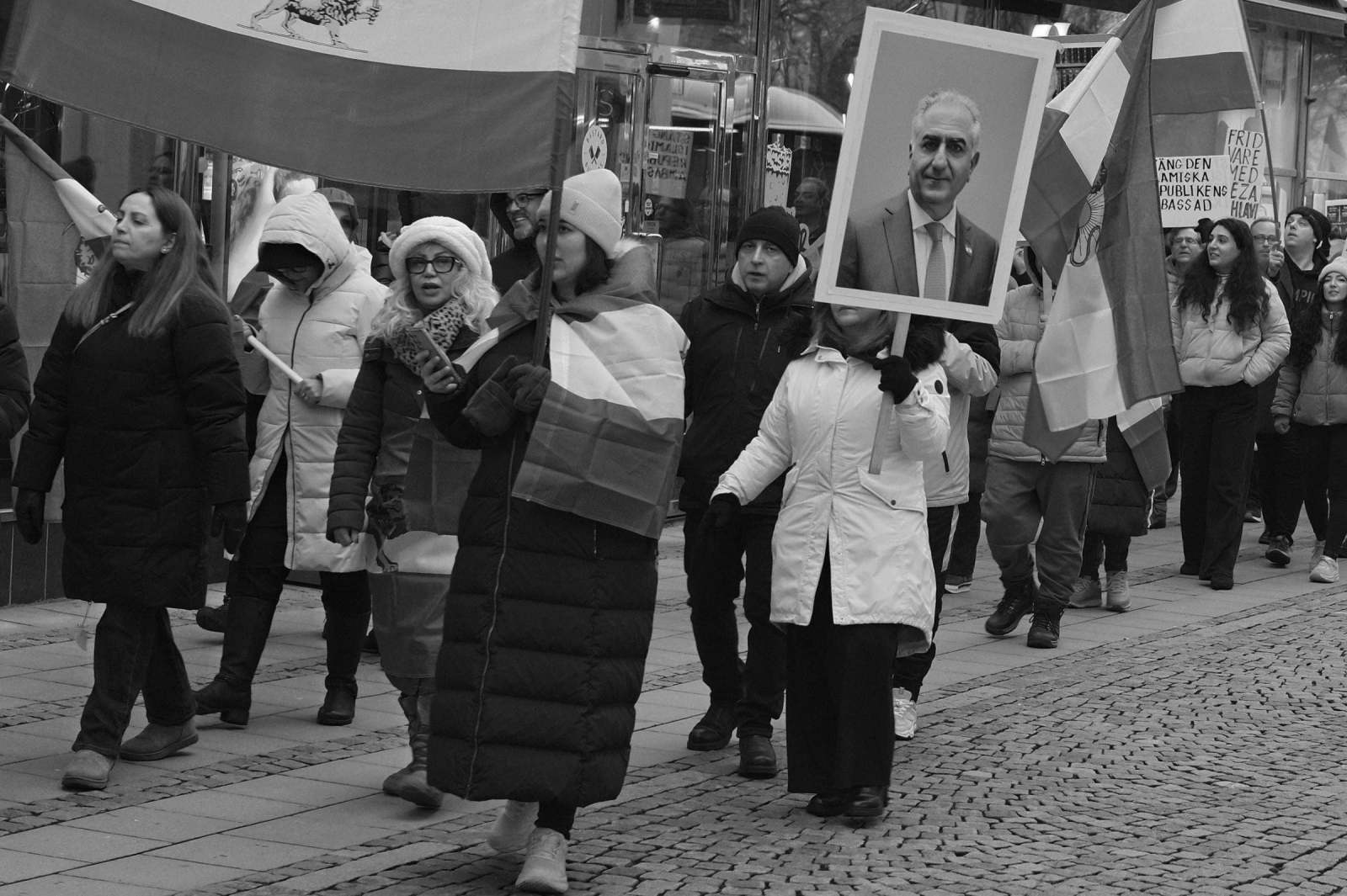 Protester i Västerås mot situationen i Iran